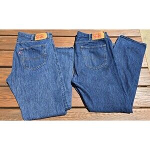 Lot Of 2 Vtg Levis 501 Double XX Straight Blue Button Fly Jeans Mens Sz 40 x 32
